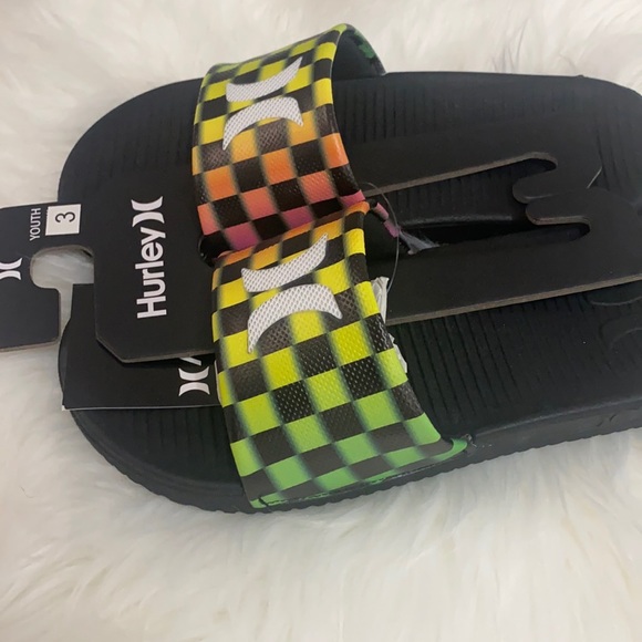 Hurley Shoes Hurley Unisex Youth Neon Checked Slides Poshmark